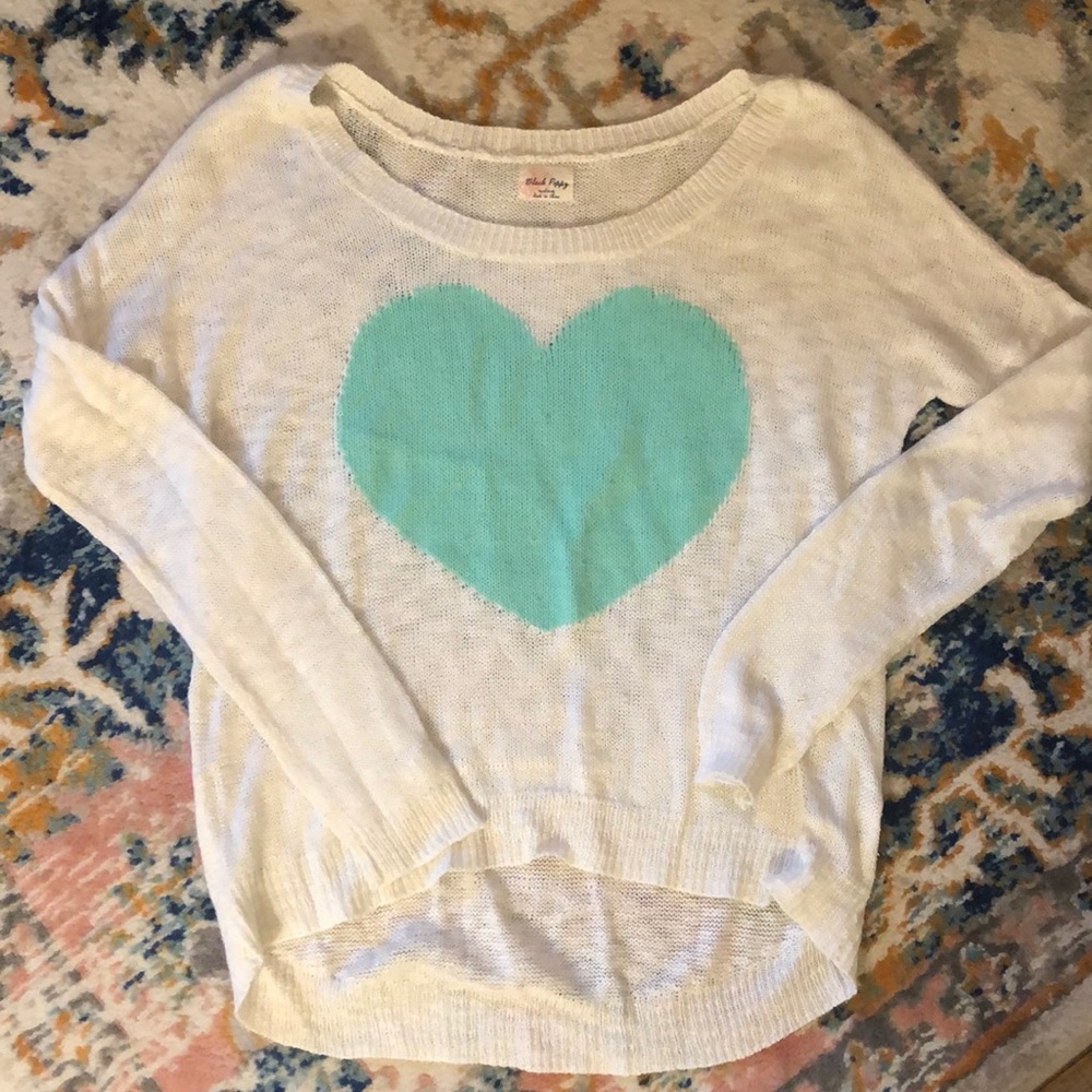 Heart knit lightweight sweater